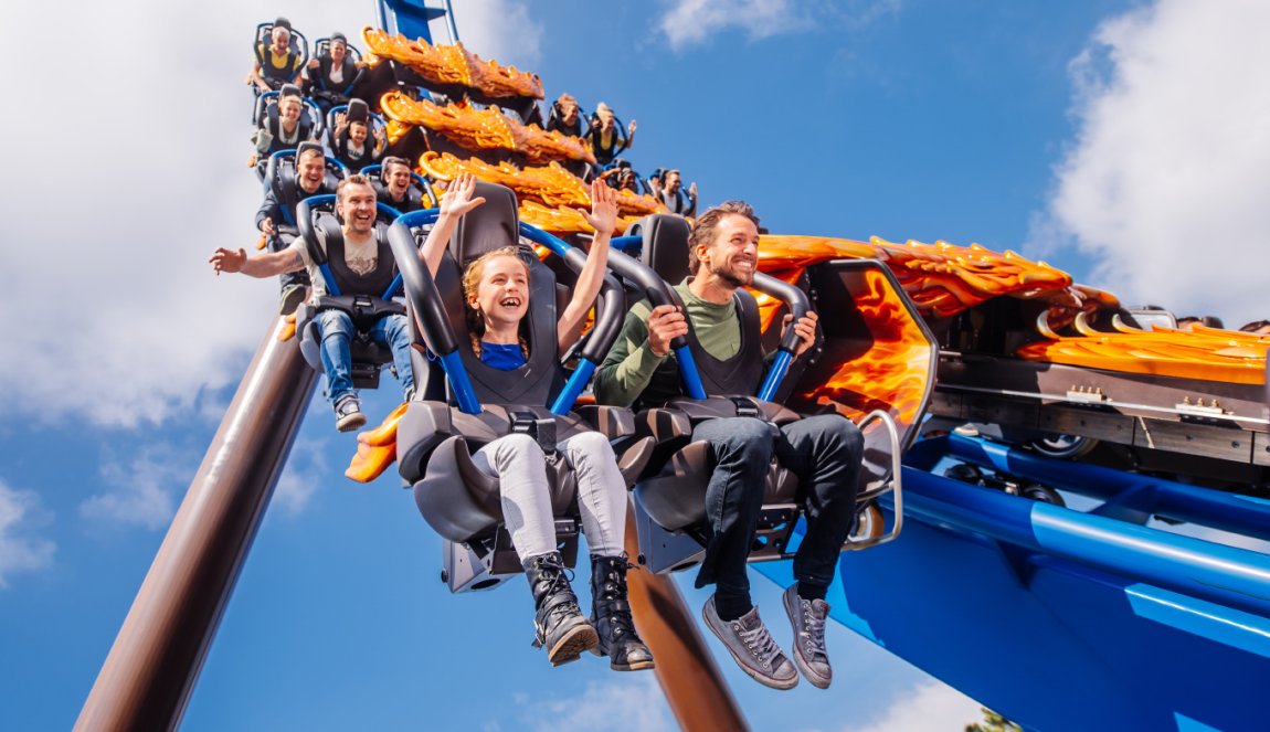 People in attraction at Toverland