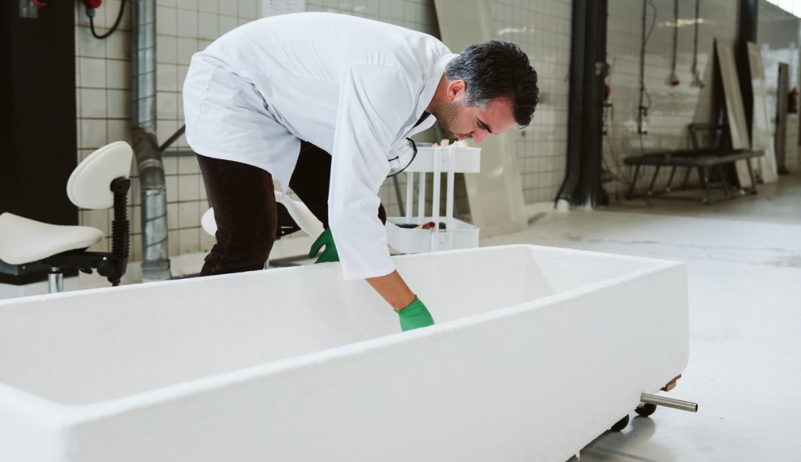 Bob of Studio Hendrikx works on environmentally friendly coffin